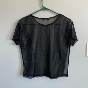 Shein sheer black top